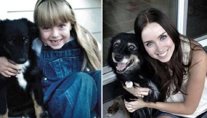 Foto dei proprietari e dei loro animali, che stanno insieme dalla nascita