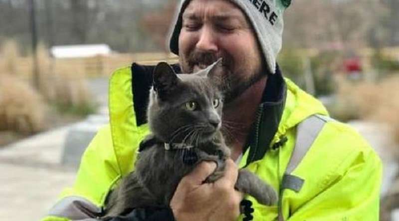 L'animale trovato ha causato singhiozzi al conducente maschio, che aveva perso la speranza di vedere il suo animale domestico.