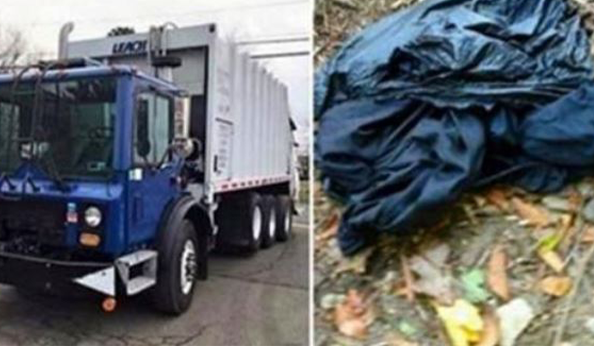I netturbini schiacciano la spazzatura nel loro camion e sentono le grida d’aiuto di un sacchetto di plastica