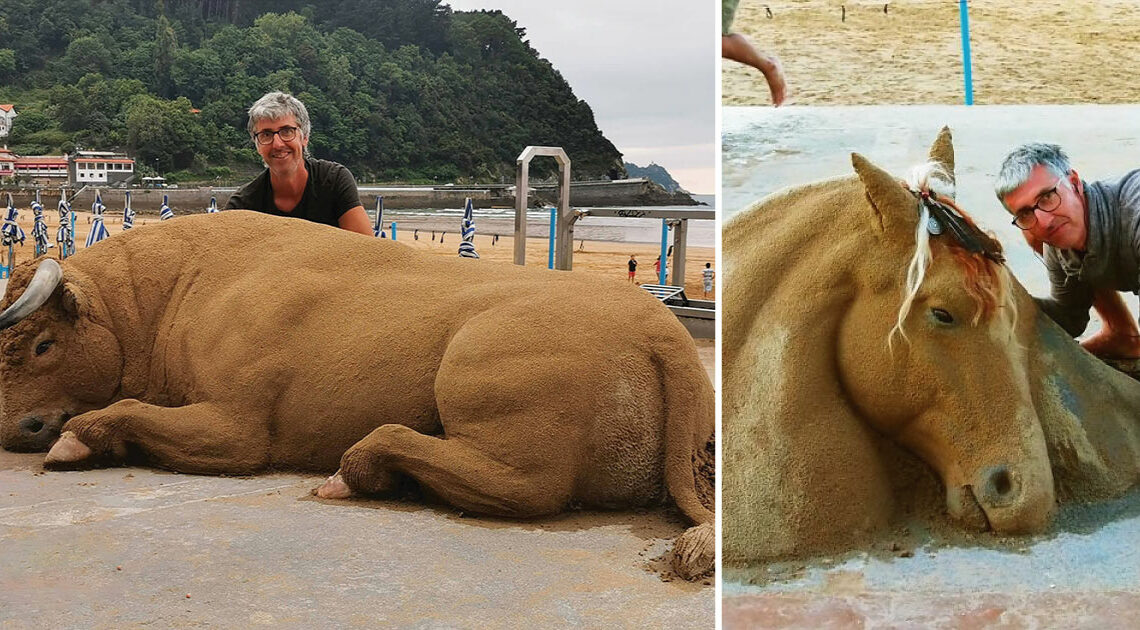 15+ Sculture di sabbia incredibilmente realistiche che sembrano essere strisciate sulla spiaggia